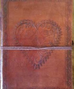 5" X 7" Heart Leather Blank Book W-cord