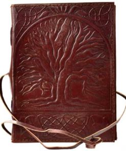 Sacred Oak Tree Leather Blank Book W- Cord