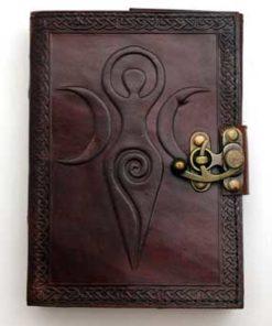 Maiden Mother Moon Leather Blank Book W- Latch