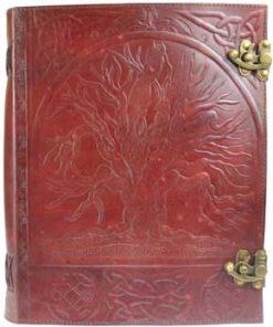10" X 13" Tree Leather Blank Book W- Latch