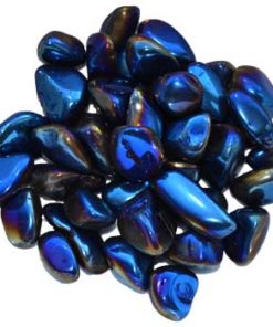 1 Lb Deep Blue Electroplated Tumbled Stones