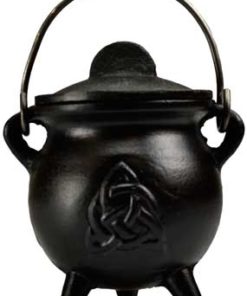 3" Triquetra Cast Iron Cauldron W-lid