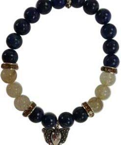8mm Lapis- Rutilated Quartz With Ganesha
