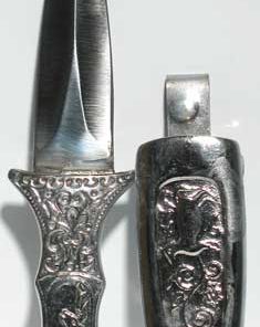 Engraved Silver Boot Athame